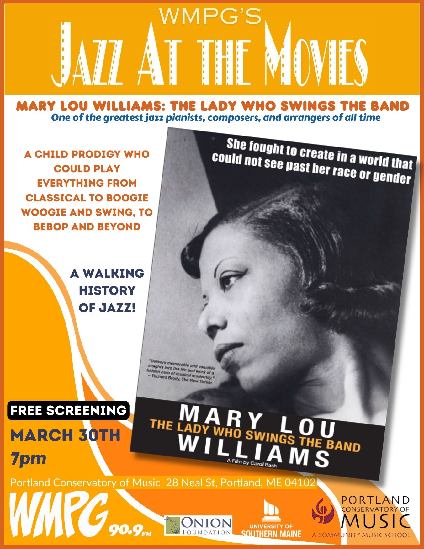 A poster with a picture of Mary Lou Williams